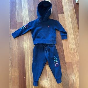 Polo by Ralph Lauren Kids Blue Jogger Set size 2T